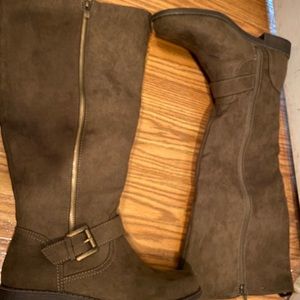 JustFab Olive Wide Calf Knee Length Boots